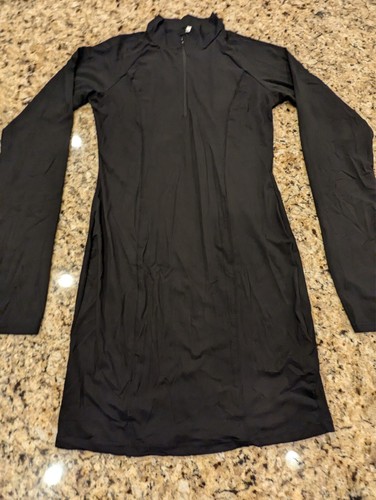 Women's Long Sleeve Mock Neck Bodycon Dress Fitted Black size L - Bild 1 von 10