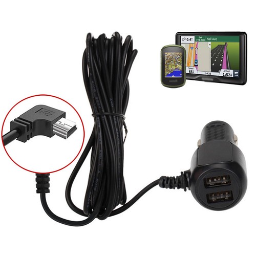 Universal Mini-USB GPS Car Charger Power Cable Cord 2 USB Phone Charging Adapter - Picture 8 of 11