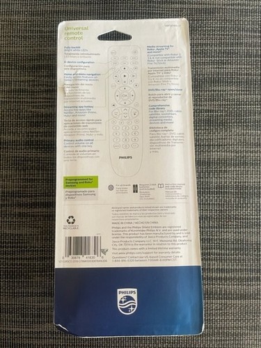 Philips 6-Device Universal Remote Control, Silver Backlit Bright White LED - Picture 2 of 5