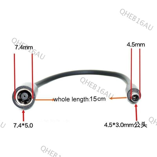 7.4x5.0mm to 4.5x3.0mm DC Power Charger Converter Adapter Cables for Laptop 23H - Picture 2 of 7