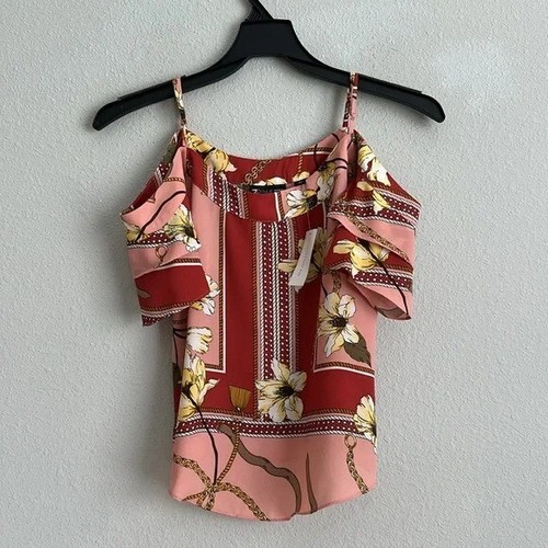 7th avenue Floral Off-Shoulder Top - Pink and Red