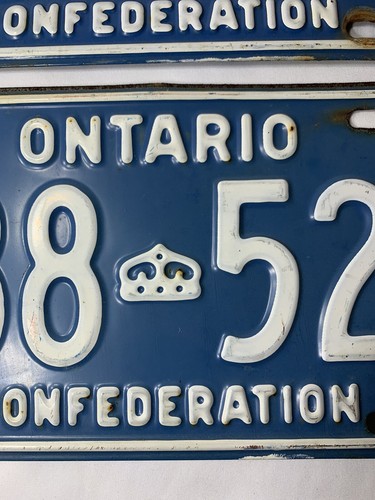 1967 Ontario License Plate Pair - Confederation, Canada - Good Condition YOM - Picture 3 of 8