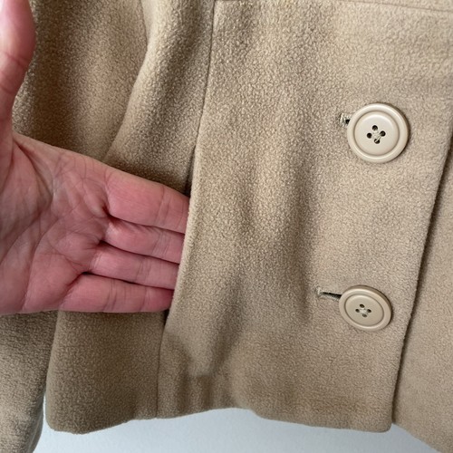 Gymboree Camel Swing Crop Pea Coat Girls Sz 4 Wool Blend Pockets Buttons Pleat - Picture 7 of 10