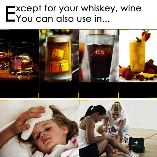 Whiskey Stones 6 Pack, Metal Reusable Ice Cubes, High Cooling Technology, Sta... - Picture 8 of 8