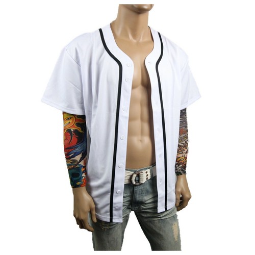 Men S-3XL Baseball T-Shirt Jersey Raglan Teams Sports Team Active Botton Down - Picture 17 of 42