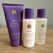 Treat EWC Get Smooth Body Wash Travel Set Body Cream, Polish Skin Clearing 3 Pcs