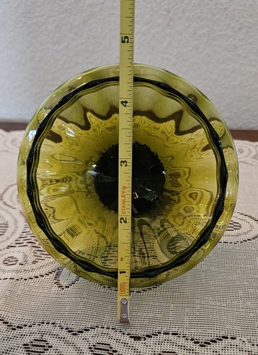 Empoli Circus Tent Green Glass Replacement Candy Dish Lid. Vintage MCM Italian - Picture 13 of 15