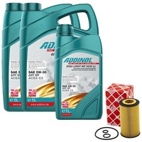 MotoröL Set Addinol 5W-30 Giga Light MV 0530 LL 11 Liter + ÖLfilter FüR Mercedes