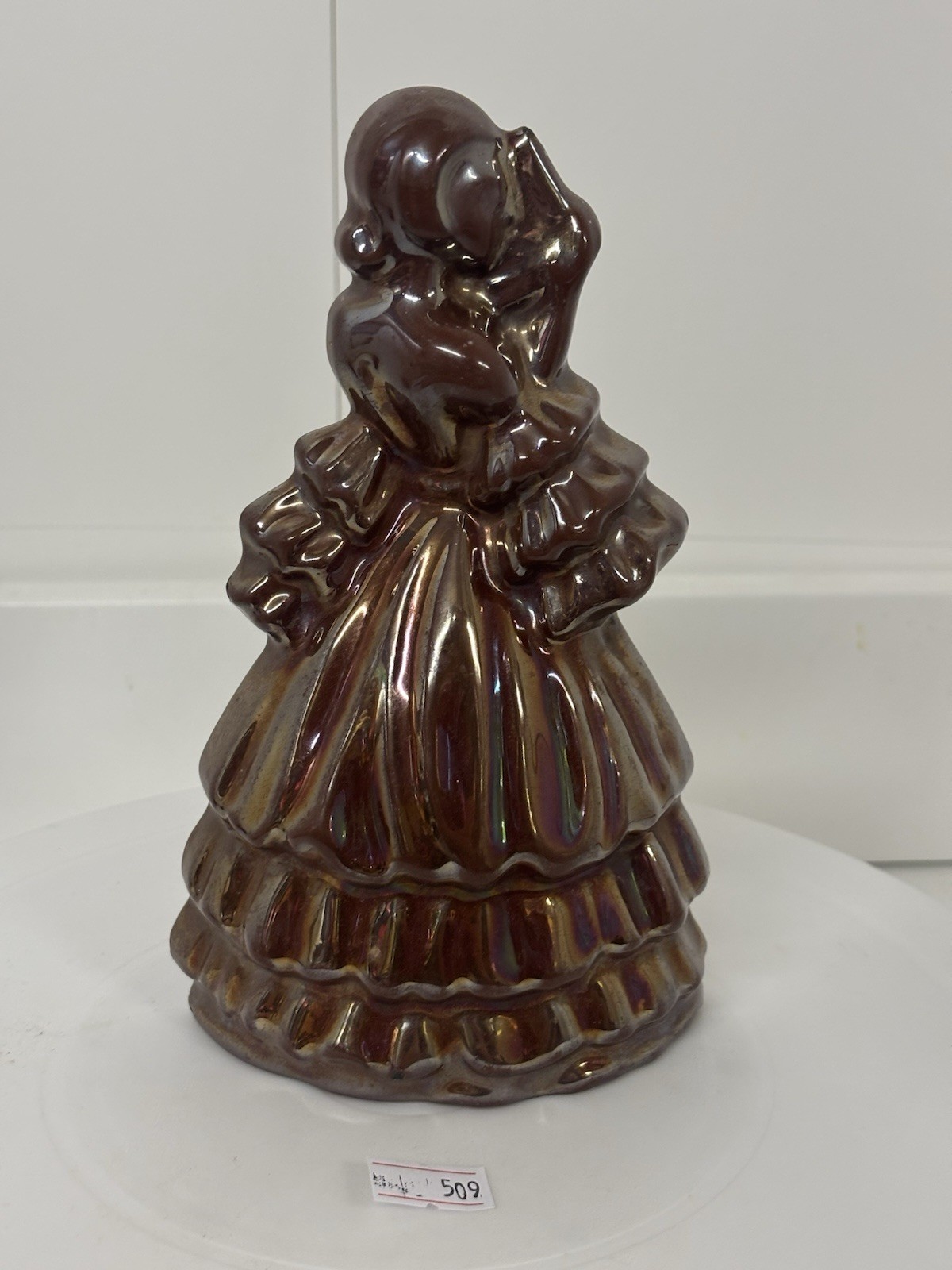 Vintage Retro Cast Iron Lustre Crinoline Lady Fireplace Brush Hook Stand Kitsch