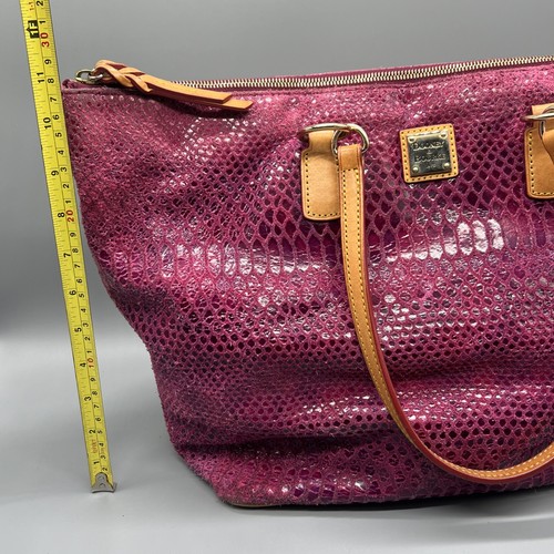 Dooney & Bourke Charleston Shopper Python Fuschia Leder Schultertasche Handtasche - Bild 20 von 24
