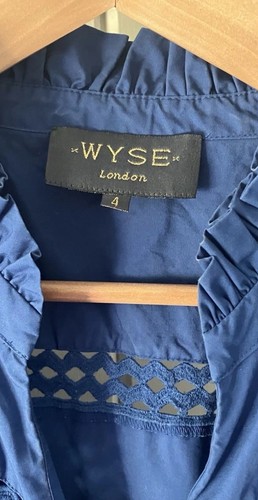 Wyse London Blue Cobalt Mila Rick Rack Dress Size 4 UK14 Cotton Dress - Picture 5 of 5