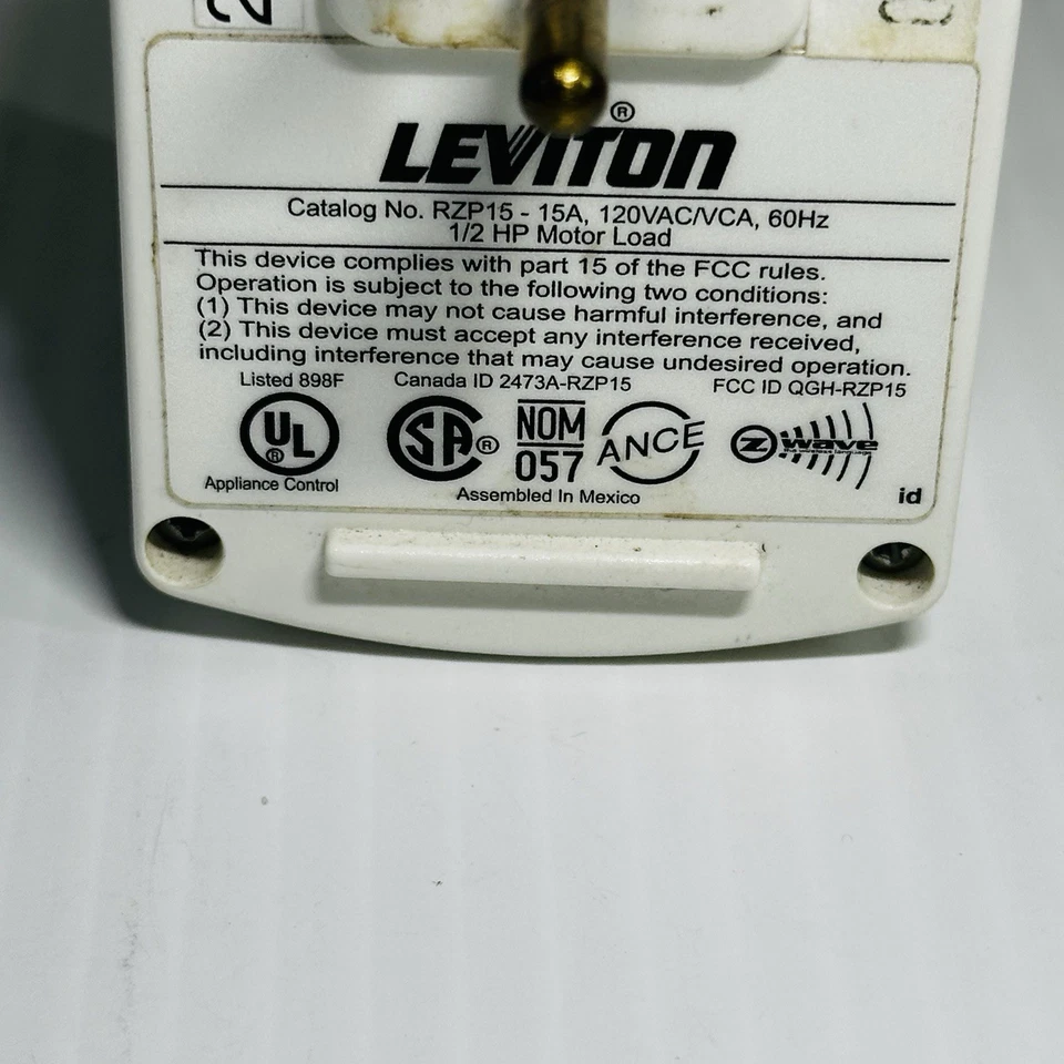 Leviton RZP15 Scene Capable Plug-In Module On Off Appliance 15A ZWave - Image 4 of 4