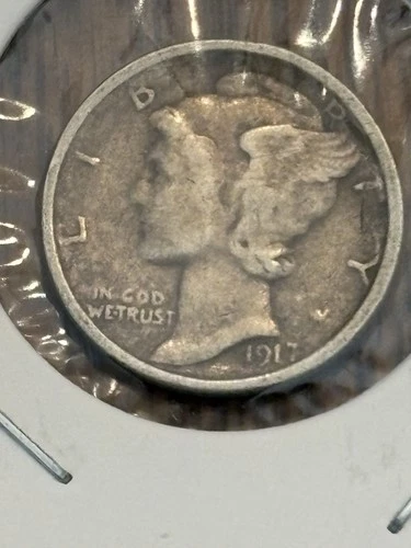 Semi Key Date 1917 S Mercury Silver Dime F Fine