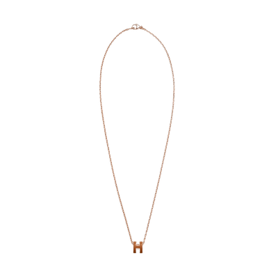 ★Hermes★(W) Mini Pop H Pendant★Rose Gold & Blanc Mini Pop H pendant | Hermès USA