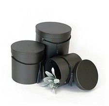 Premium Quality Round Flower Box, with Tassel, Gift Boxes for Luxury Black
