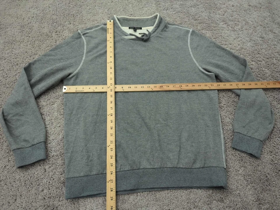 Suéter Robert Barakett Para Hombre XXL Gris Pullover Manga Larga Cordón Malla Forrado Foto 3 de 4