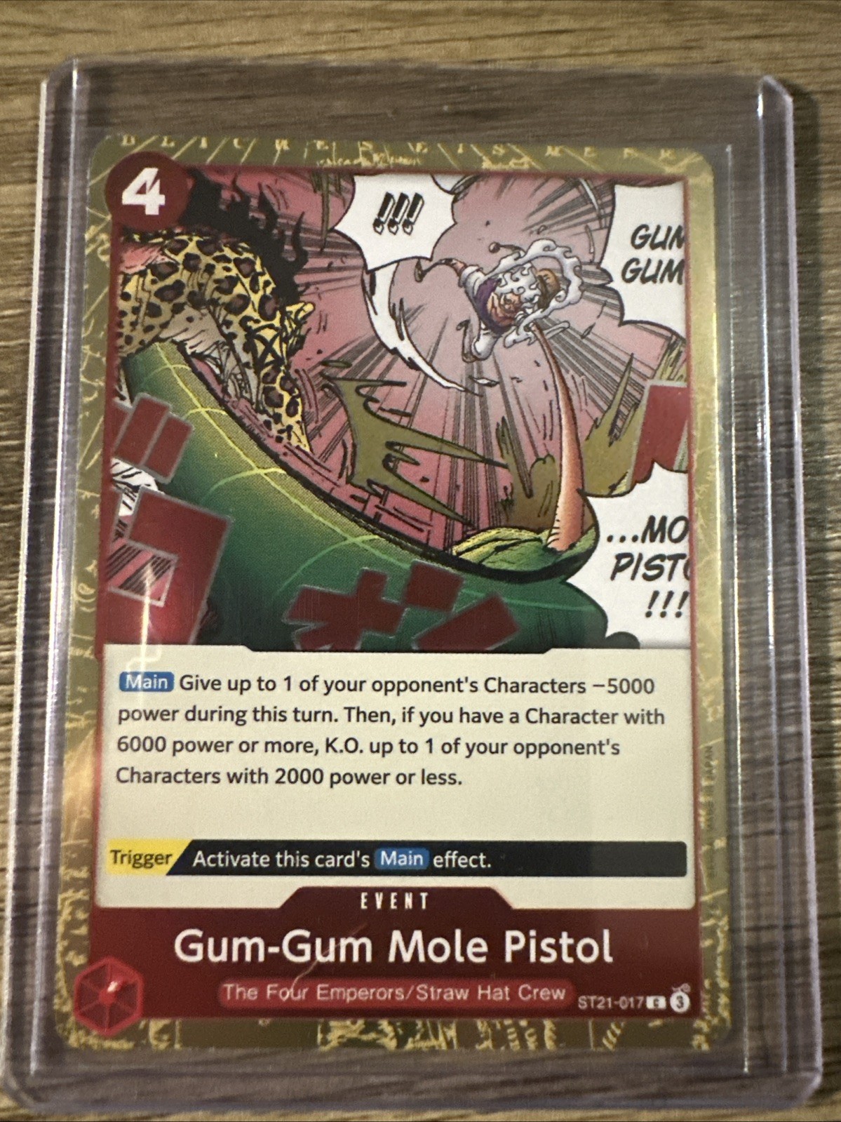 One Piece - ST21-017 Gum-Gum Mole Pistol - Starter EX: Gear 5 Foil NM - (1) Card