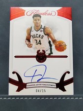 Giannis Antetokounmpo 2019-20 Panini Flawless Auto Ruby Red /15 #FA-GAN SEE PICS