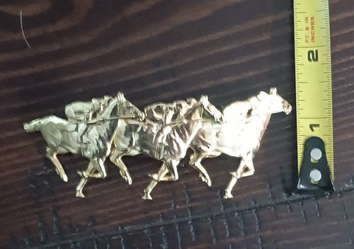 Vintage Super Rare Race Horses/Jockeys Hair Barrette Hair Clip Made In France 61 - Picture 1 of 4