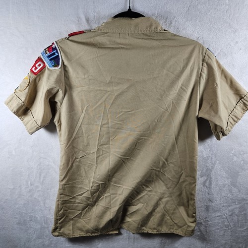 Vintage Boy Scouts Of America Shirt Youth Large Tan BSA w/Scarf Official 90s - Picture 14 of 17