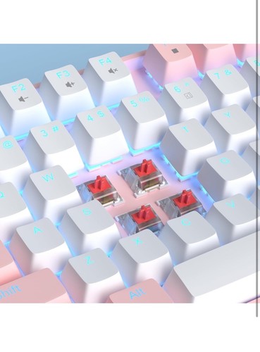 Magegee 75% Mechanical Keyboard - Red Switch & LED Backlit, Cherry Pink Gaming - Afbeelding 6 van 9
