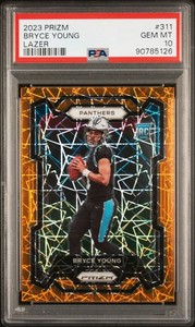 2023 Panini Prizm Bryce Young #311 Lazer Prizm RC PSA 10 GEM MINT