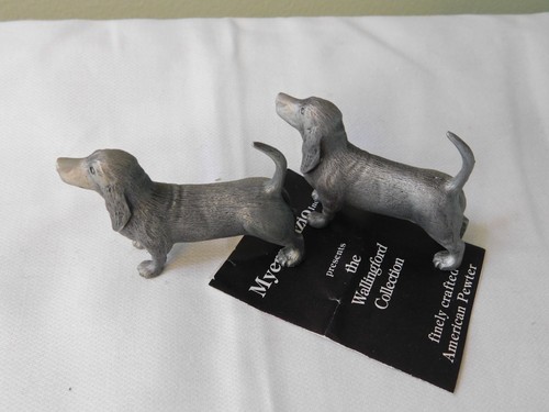 Dachshund Dogs Myers Suzio Pewter Dog Figurines Lot of Two  - Picture 5 of 5