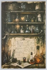 Alchemist's Shelf Image Card 4x6 New 2025 Blank Back Card