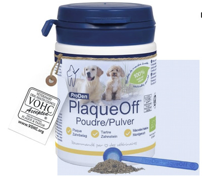 ProDen Plaque Off Dog and Cat Food Supplement.