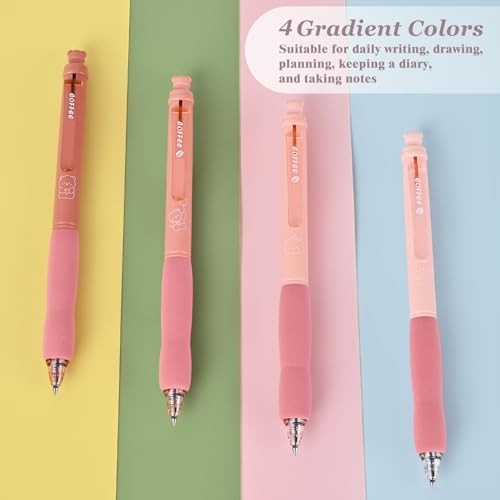 8Pcs Retractable Erasable Gel Pens, 4 Blue & 4 Black Ink 0.5 mm Fine Pink - Bild 6 von 7