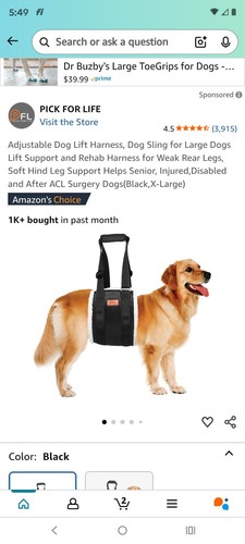 Adjustable Dog Lift Harness Dog Sling for Large Dogs - Picture 2 of 13