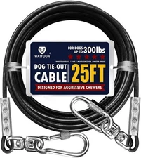 Tie Out Cable for Dogs Up to 300lbs,100ft 150ft 200ft Extra Strong 1000lbs Break