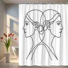 Elegant Line Art Shower Curtain for Modern Bathroom Decor