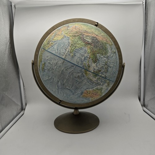 Replogle Globo Terra e Mare 12" Doppio Asse Rialzato Texturizzato URSS anni 60 Vintage - Foto 2 di 5