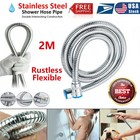 6.6 ft Bathroom Handheld Shower Head Hose 2m Flexible Stainless Steel Water Hose