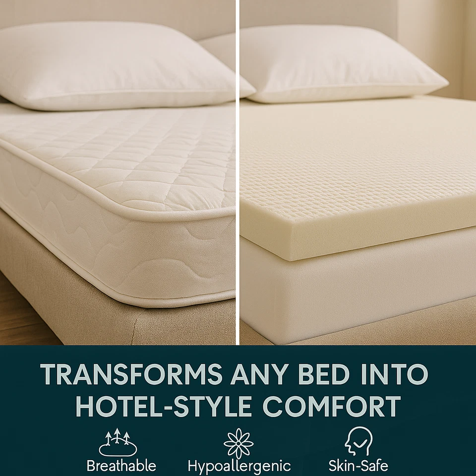 100% Memory Foam Mattress Topper Available ALL Sizes & Depths Orthopaedic  - Image 4 of 4