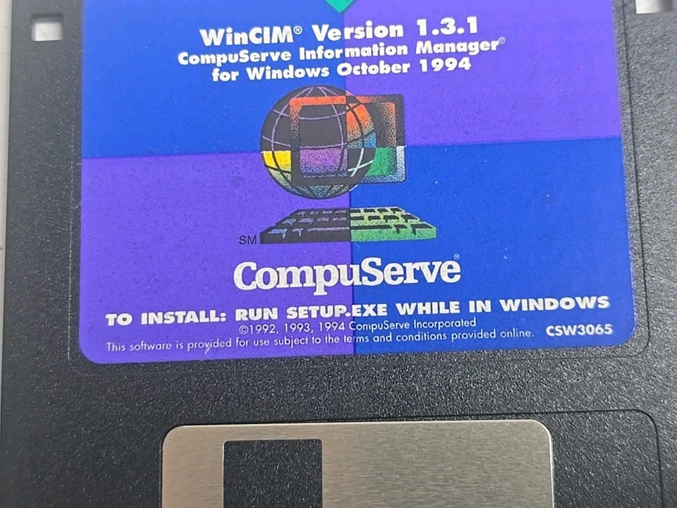 CompuServe WinCIM 1.3.1 Floppy Disk Windows 1994 Starter Kit Vintage Rare - Image 3 of 4