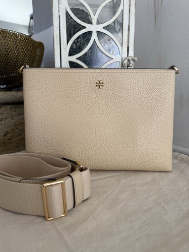 Tory Burch 148314 Blake Pebbled Leather Swing Pack Crossbody Handbag Soft Serve - Imagen 2 de 10