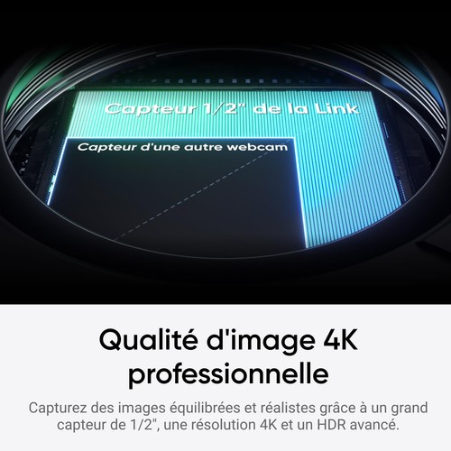 Link 2C Pack Standard Blanc Arctique - Webcam 4K pour PC/Mac capteur 1/2" Cad... - Afbeelding 2 van 9
