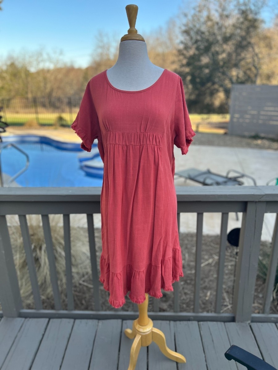 open lace back dress Long Sleeve Burnt Orange Minidress Final Sale