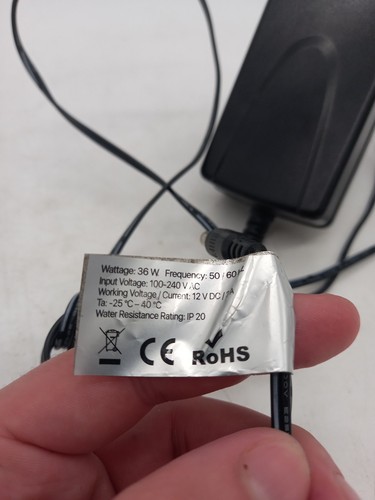 Replacement 12V 3A 36W Switching Power Supply for XSG-1203000DEX 12.0V 3.0A 36.0 - Picture 2 of 4