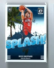2024-25 Optic Basketball REED SHEPPARD ROOKIE CARD Splash RC Houston Rockets!💥