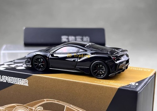 ZD TOC 1:64 Negro 488 Pista Cupé Carreras Modelo Deportivo Diecast Metal Car BN - Imagen 8 de 12