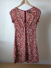 Women Reformation Floral Mini Dress With Short Sleeves V-neck A