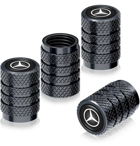 Mercedes Benz Car Keychain Keyring Metal Remote Key & Dust Valve Caps UK - Picture 3 of 3