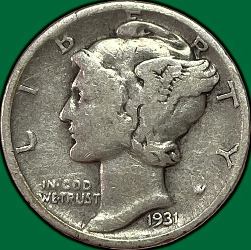 1931-D Mercury Dime Fine F Coin #36632