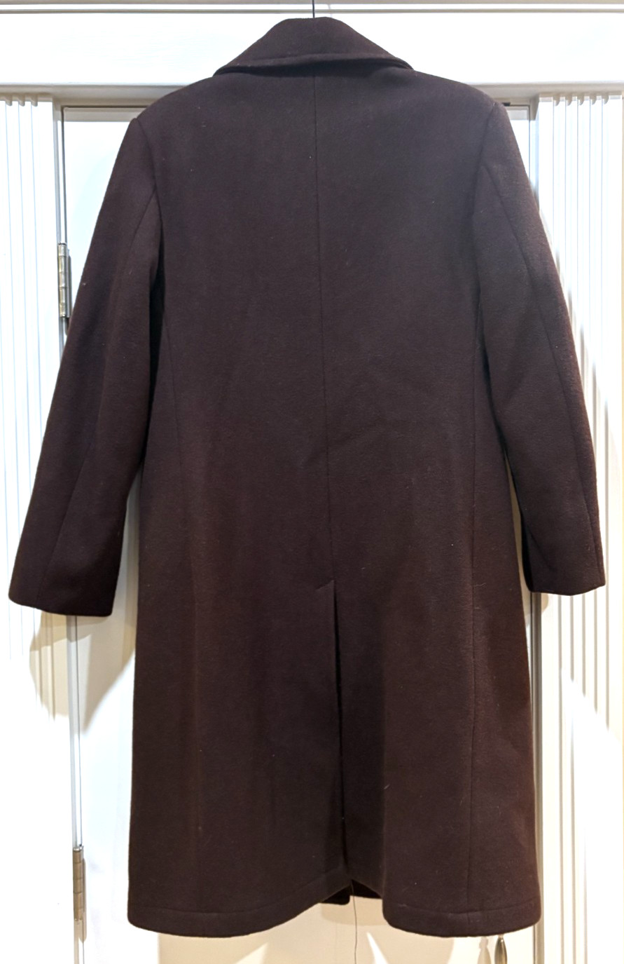 VTG STERLINGWEAR OF BOSTON Womens Pea Coat Wool Brown Made in USA Sz L