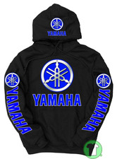 YAMAHA1 Blue Logo Black Pullover Hoodie Motocross 3D Unisex S-5XL