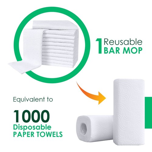 Terry Bar Mop Towels (Value Pack of 60) Size 14"x17" – Absorbent and Durable,... - Picture 2 of 9