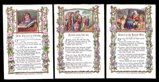 G03 SET OF THREE VICTORIAN RELIGIOUS TRACT SOCIETY CHIDRENS' PRAYER CARDS
